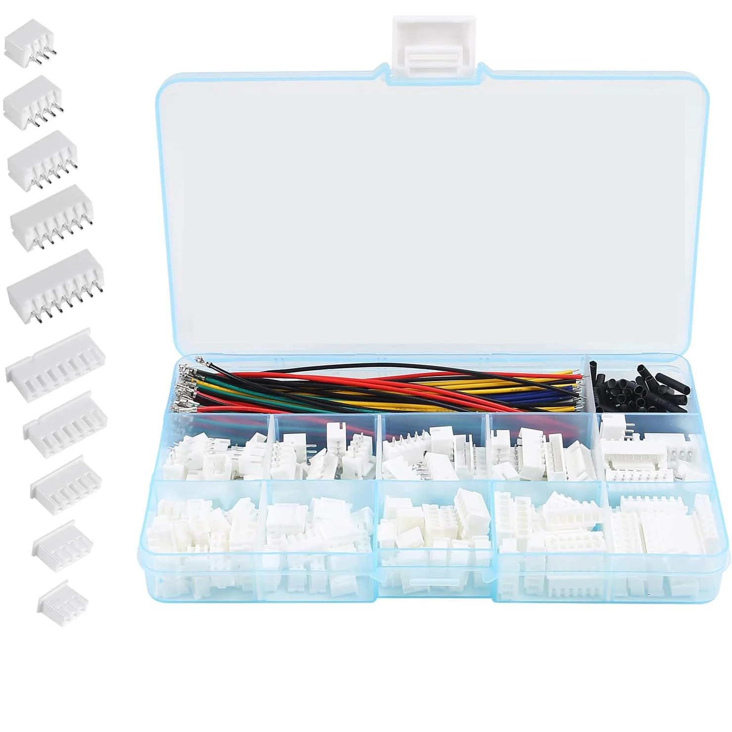 JST-XH 2.54mm Connector Socket Kit with Pre-Crimped 2.54mm Male and Female Cable Wire 2/3/4/5/6/7 Pin Housing JST Connector Adap