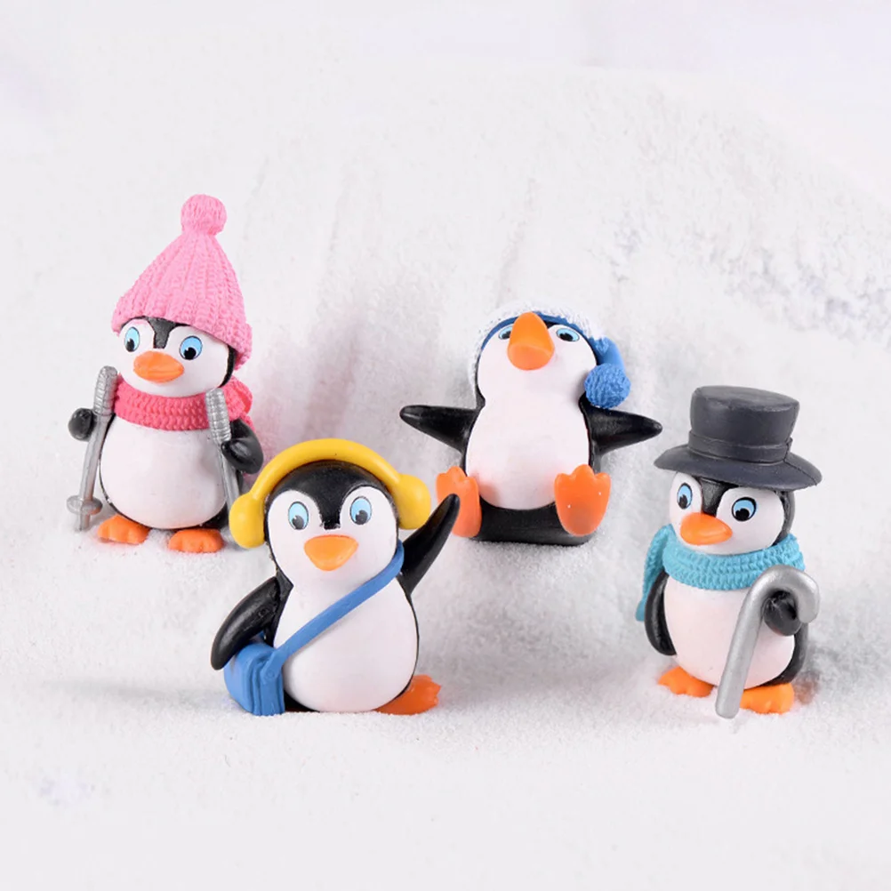 

12Pcs Micro Penguin Statue Realistic Small Decorative Accessories for Home Room Cake Photo Props Boy Room Decor