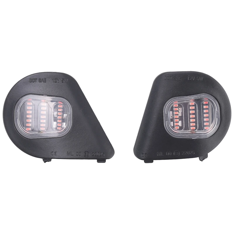 2Pcs Red LED Side Mirror Lights Under Puddle Lamp For 2010-2019 Dodge Ram 1500 2500 3500 4500 5500 68302825AA,68302824AA