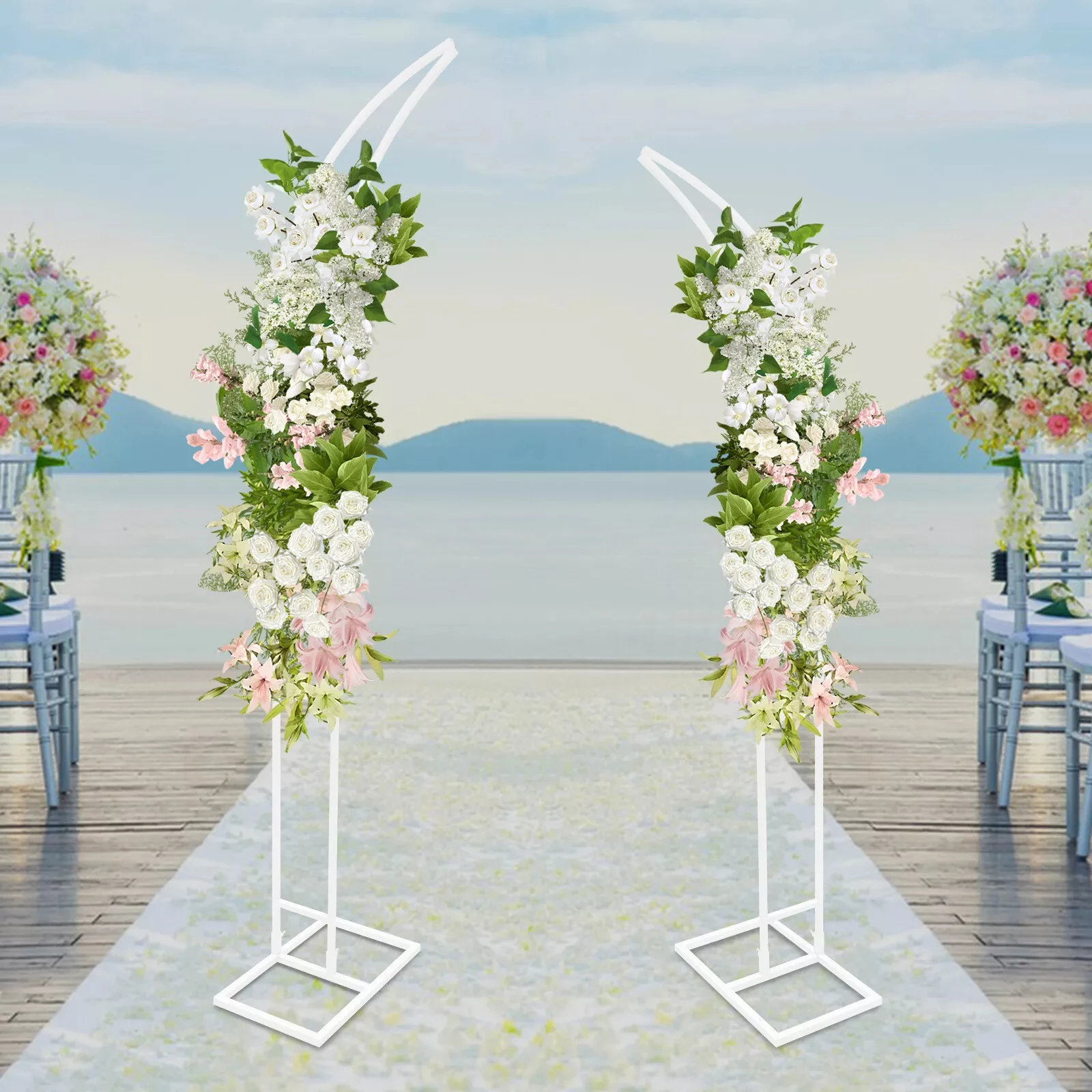 

2 PCS Curved Arched Backdrop Stands – Wedding & Party Ceremony Decor
