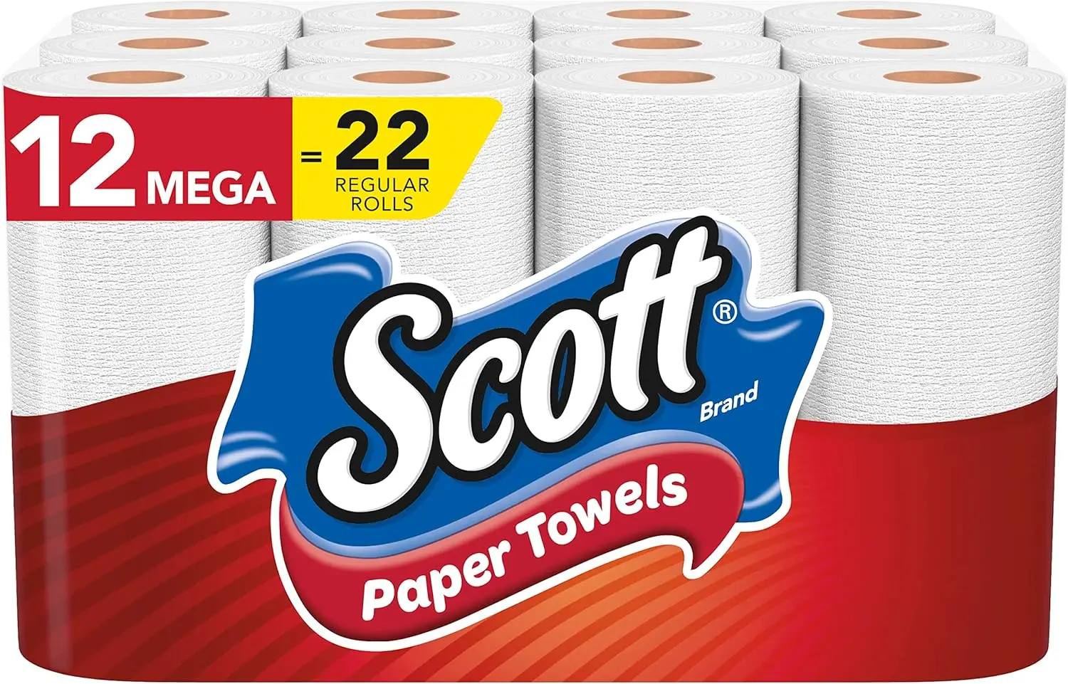 

12 Mega Rolls = 22 Regular Rolls, 102 Sheets Per Roll, Rapid Ridges for Fast Cleanup, Absorbs Faster, Sustainable