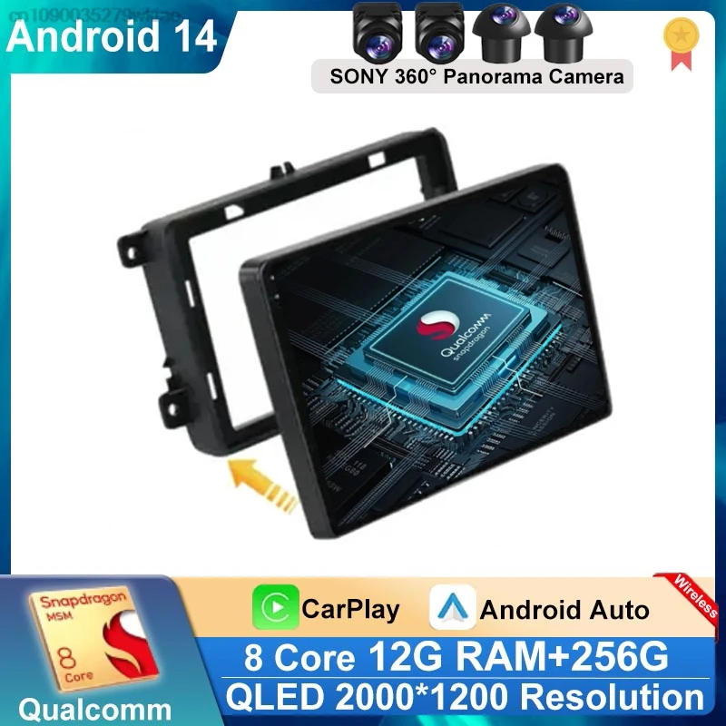 Android 14 Carplay Auto For VW Golf 5 6 Touran Passat B6 B7 Sharan JATTA Skoda SeatCar Radio Multimedia Player Video WIFI Stereo