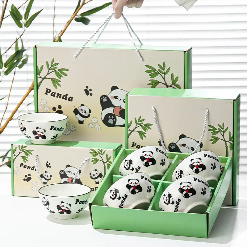 

Panda pattern bowl merchandise small gifts for customers business creative gift set opening event gift