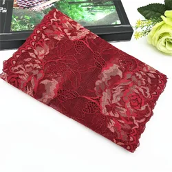 3y/lot 22.50cm Red Gold Stretch Elastic Lace Fabric DIY Crafts Sewing Supplies Decoration Accessory For Garments Underware Lace