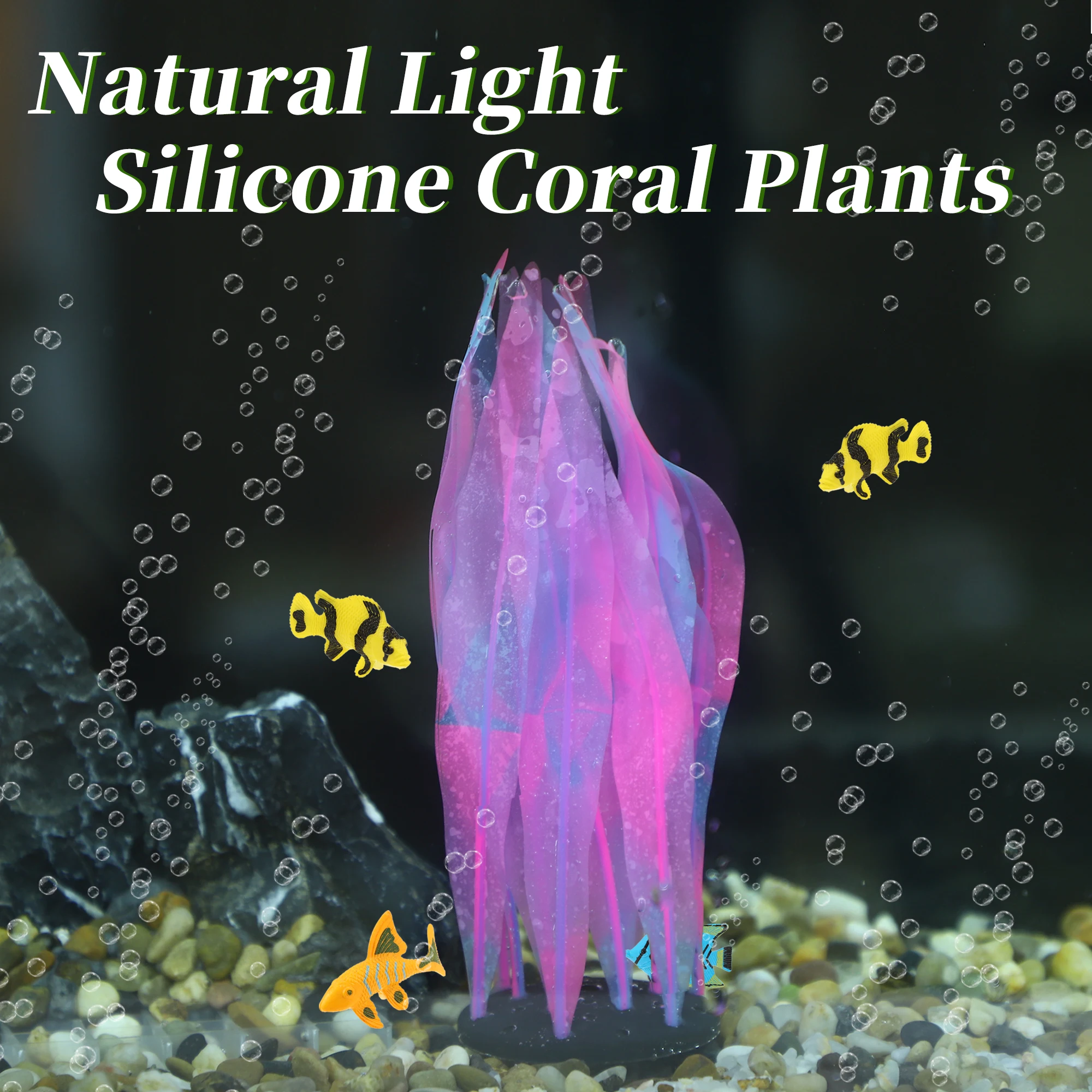 UXCELL Aquarium Artificial Decorative Plant Silicone Glowing Decor for Fish Tank Ornamen Flower Grass Decoration Accessories