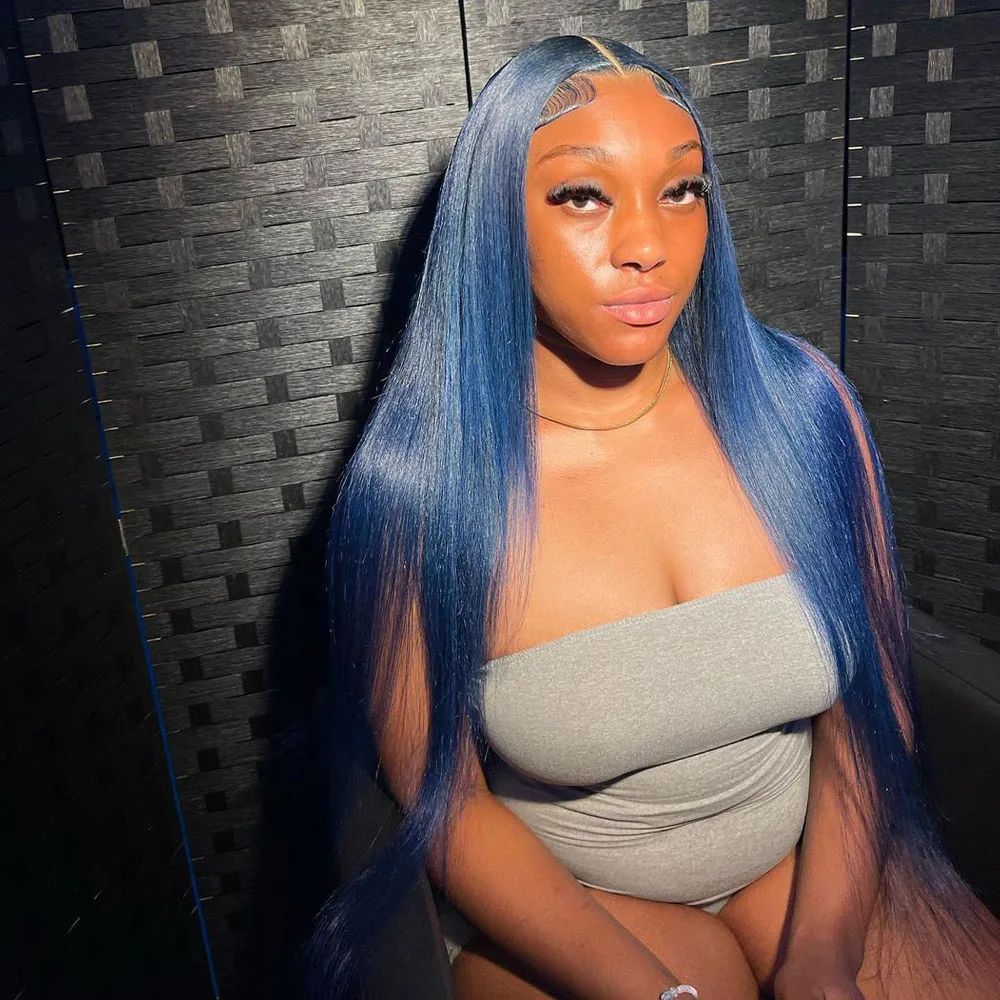 رمادي أزرق خصلات الشعر المستعار الإنسان 13x6 الدانتيل الشفاف شعر مستعار أمامي للنساء البرازيلي قبل نتف شقراء ملونة 13x4 الدانتيل الباروكات الأمامية