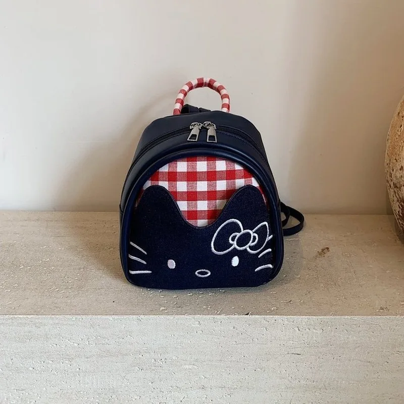 

Аниме персонаж Hello Kitty клетчатый рюкзак Kawaii мини-портативная сумка сумка для макияжа сумка для хранения ювелирных изделий подарок