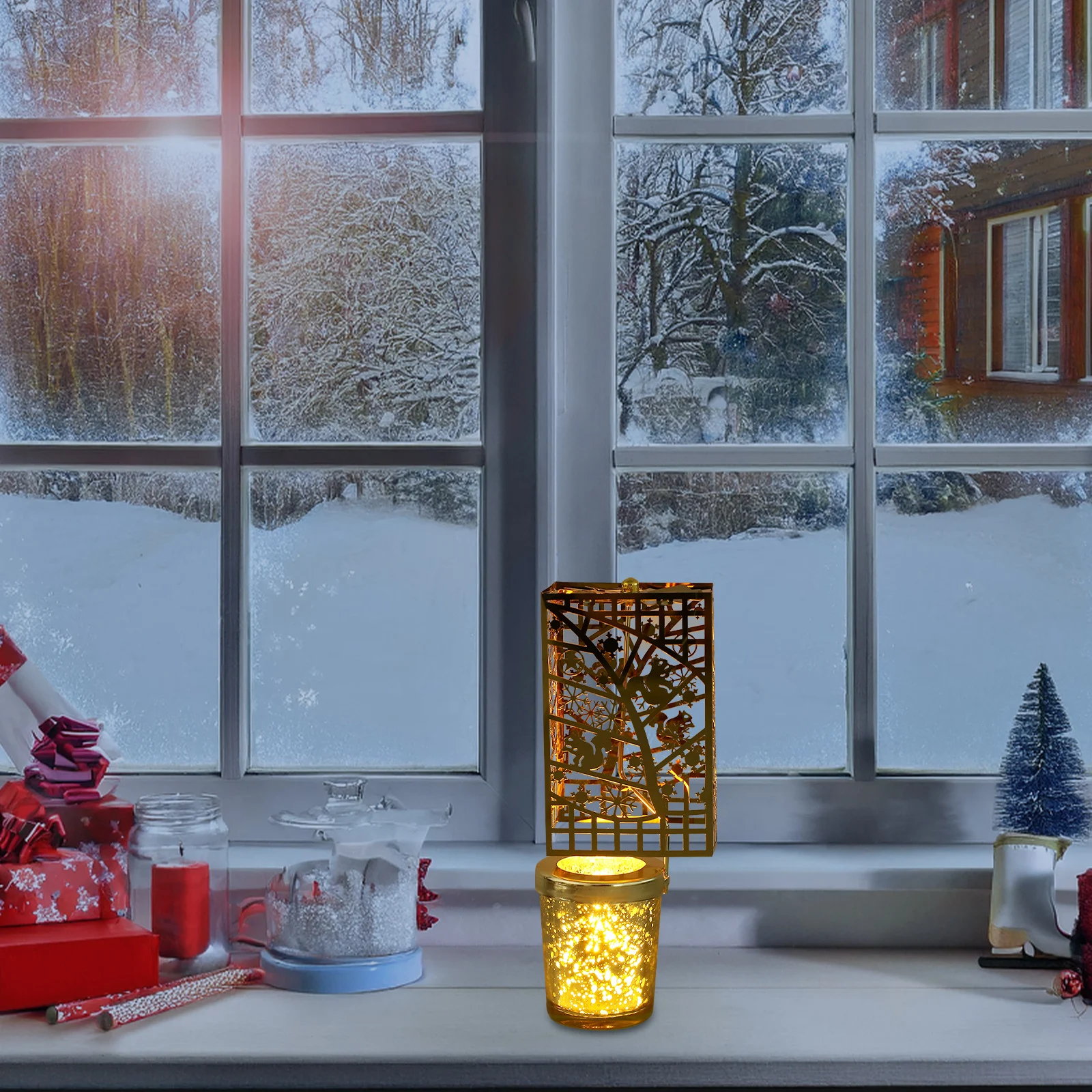 

Rotating Christmas Holder European Design Spinning Tealight Carousel For Holiday Party Table Decor Xmas Tree