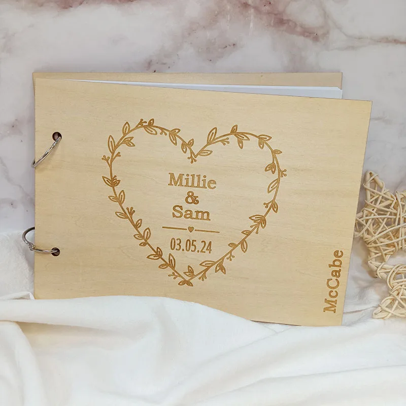 Wedding Romantic Marriage Guestbook Wooden Wedding Guest Book Communion Details For Guests Wedding Ideas Mothers Day Gift