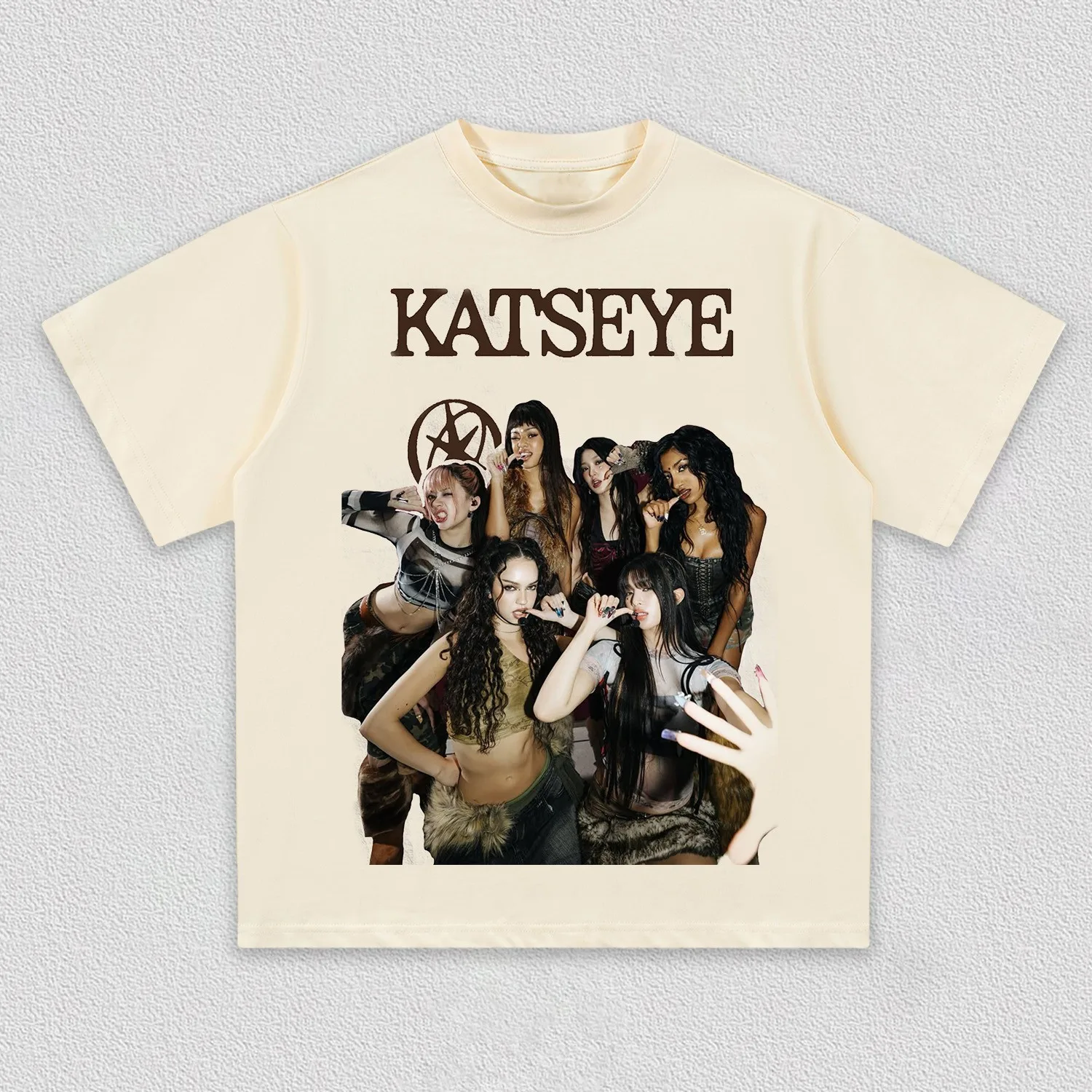 THE KATSEYE TEE K Pop Group Top الهيب هوب طباعة قصيرة الأكمام عادية Harajuku توب رياضي فضفاض ملابس الشارع مروحة هدية للجنسين #2