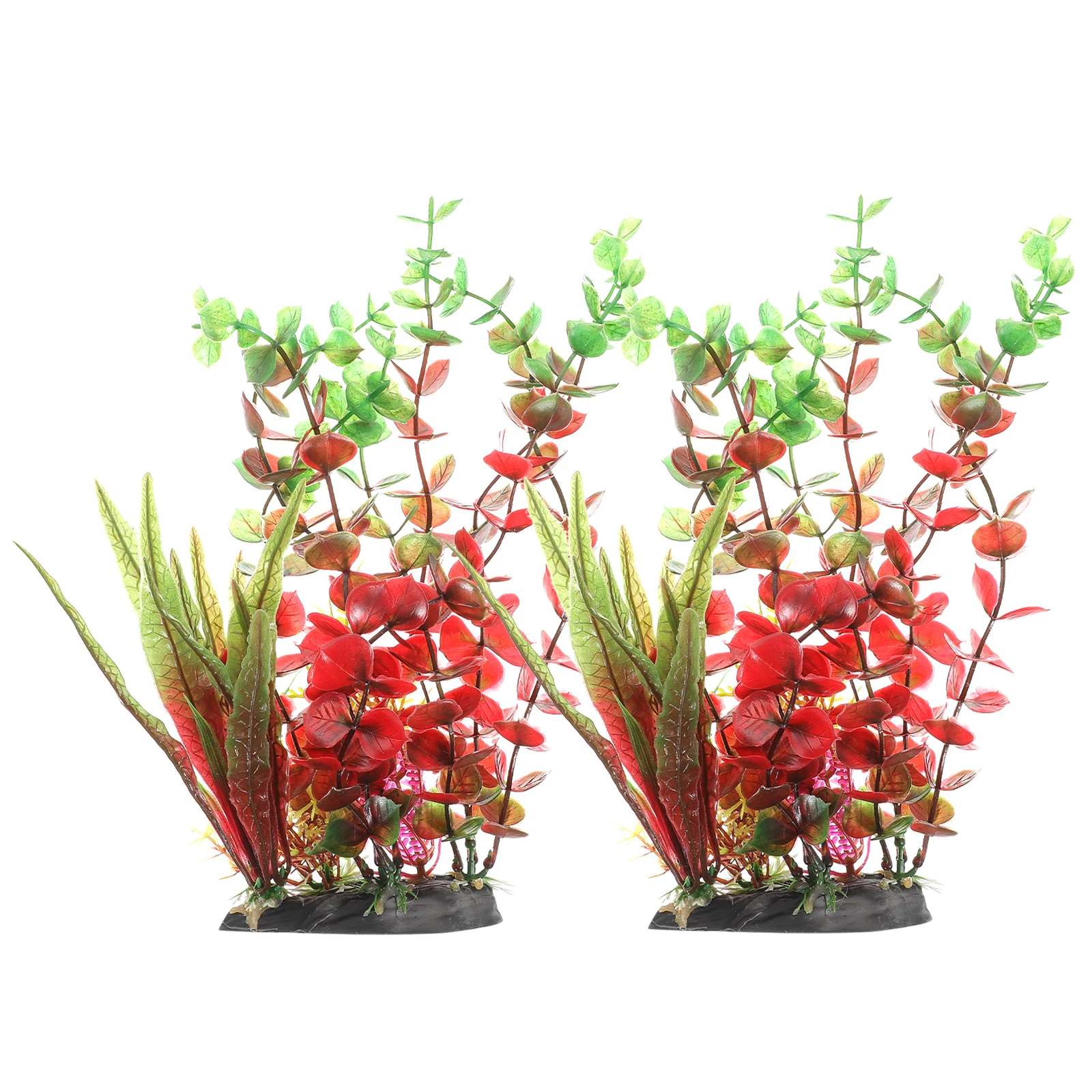 

2pcs Desktop Decor Plastic Fish Plant Household Fake Green Water Realistic Compact Lifelike Aquarium Supplies Accessory Tank
