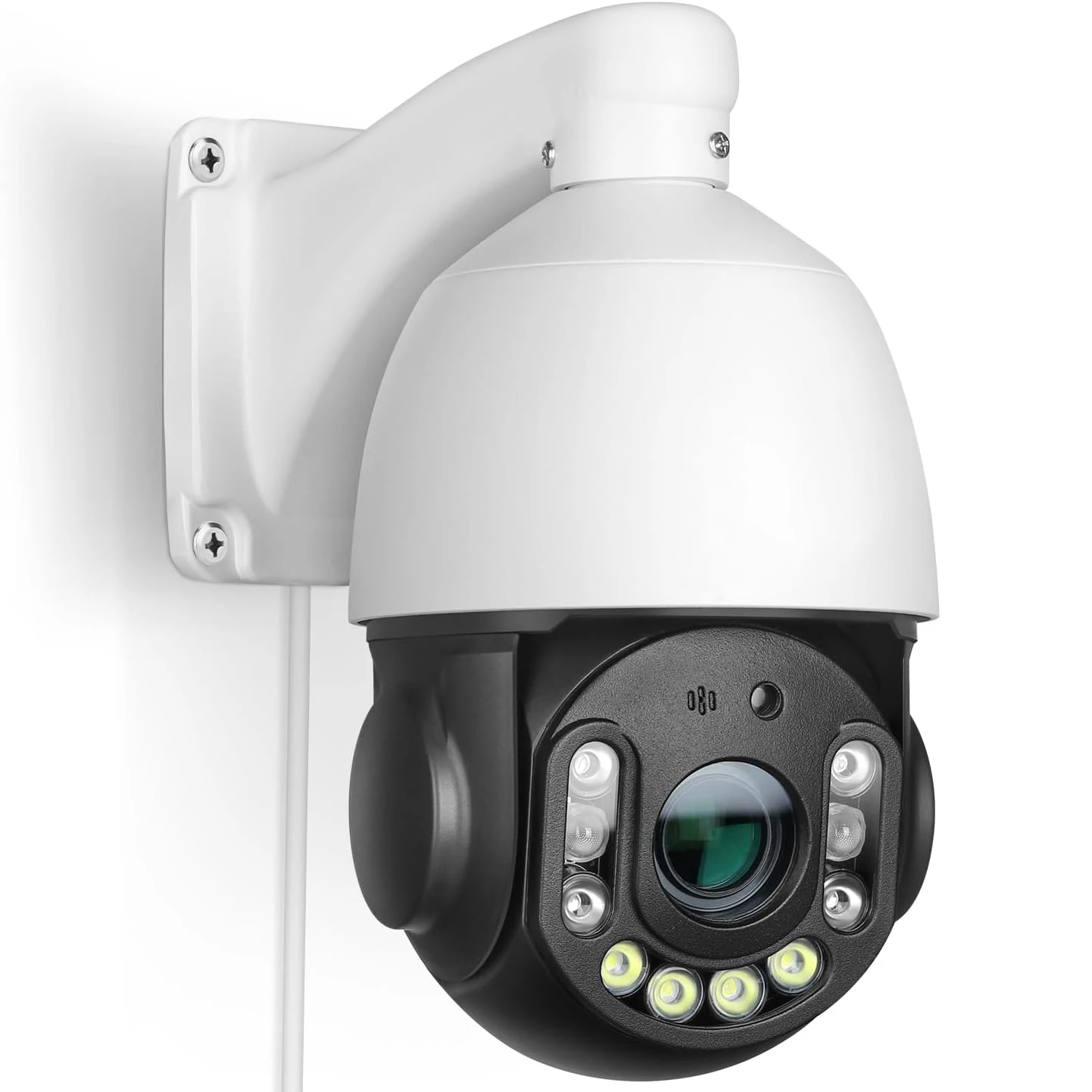 كاميرا 6MP PTZ POE IP خارجية 30X زووم بصري تتبع تلقائي بشري، كشف الإنسان/المركبات، محادثة ثنائية الاتجاه، رؤية ليلية 32 قدمًا