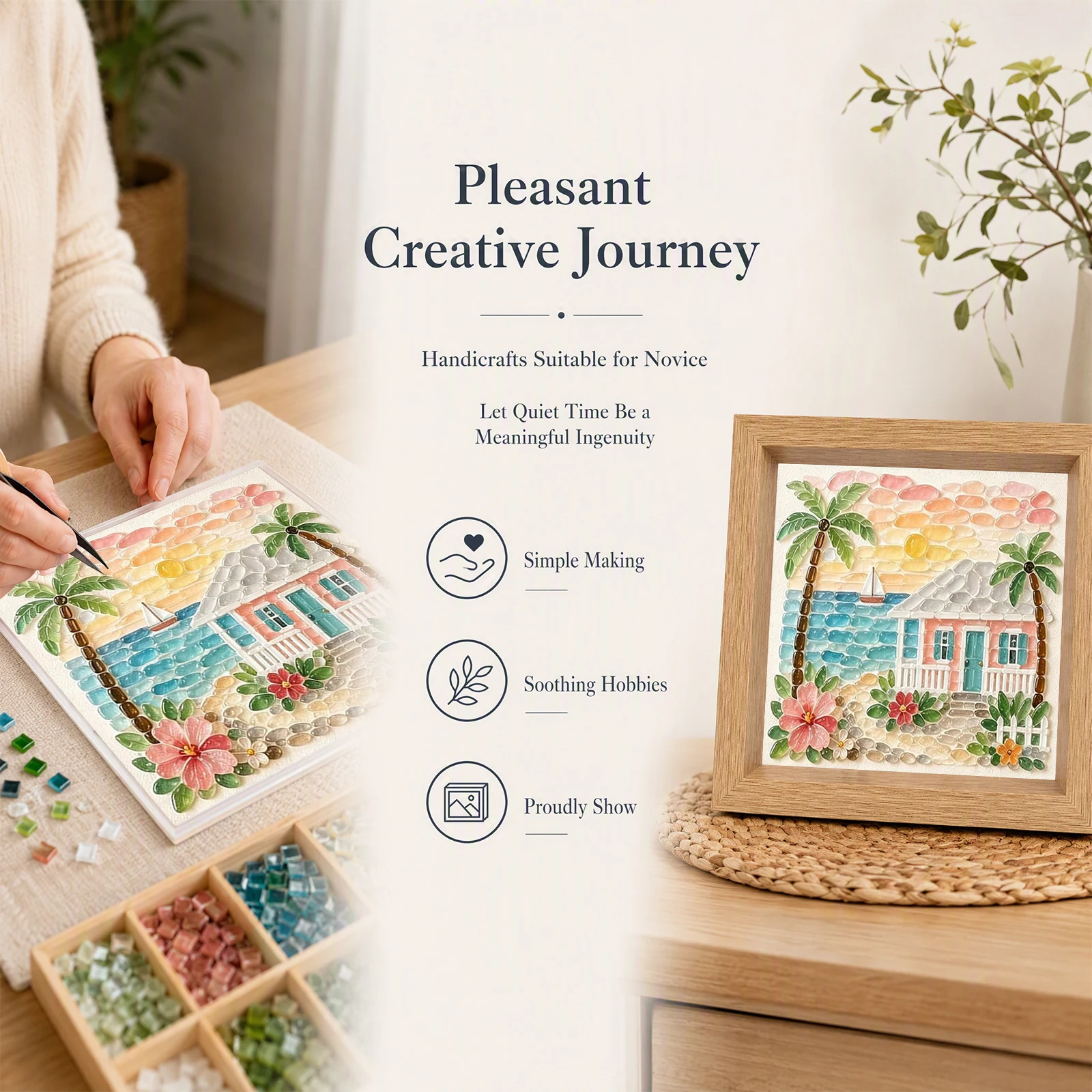 DIY Mosaic Art Kit with Frame  - Resin Craft For Beginners ulasan dan harga