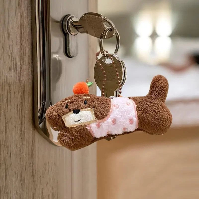 Animal chaveiro dachshund pelúcia chaveiro de pelúcia filhote de cachorro dos desenhos animados chaveiro mochila decoração para sala de aula formatura aniversário