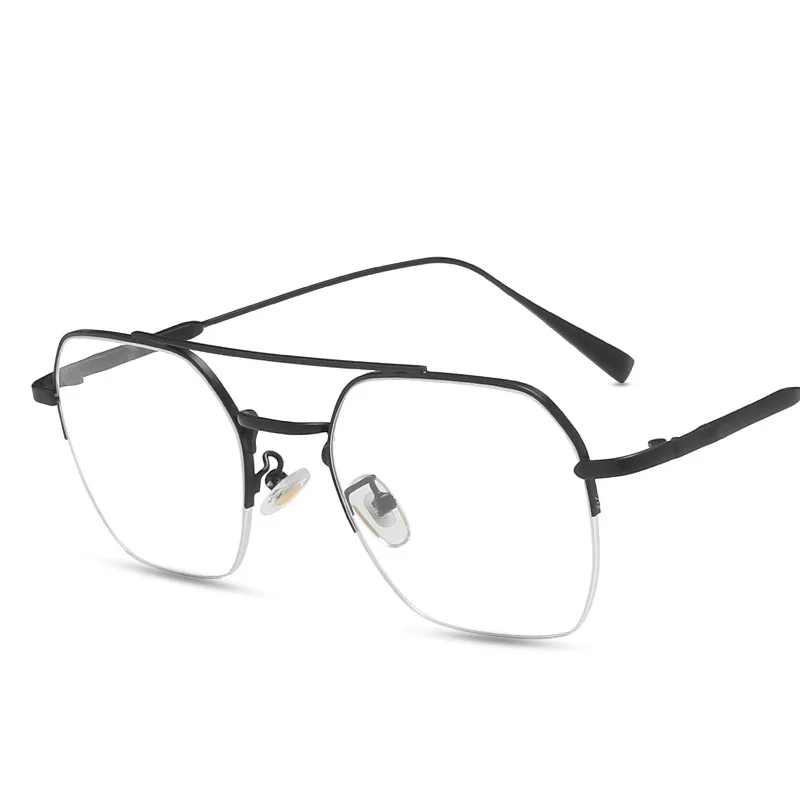 New Fashion Eyeglass Frames Women Semi-rimless Metal Frame Stylish Men Women Glasses Anti Blue Light Woman  Glasses