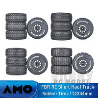 NEW 4PCS Off-Road Tires Wheels 112x44mm Adapter 12mm for 1/10 RC Model Car Short Haul Truck Buggy DHK 8135 REMO