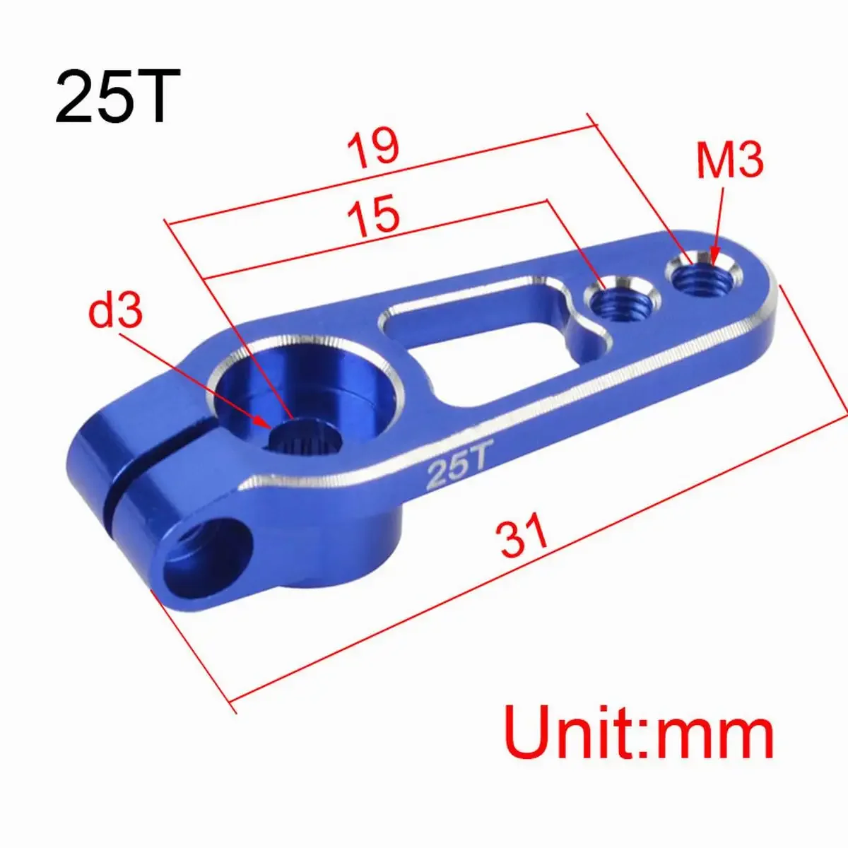سبائك الألومنيوم 25T سيرفو القرن الأسلحة سبلاين M3 المشبك التوجيه ل Futaba Savox Power HD موتور RC سيارة الطائرات قارب هليكوبتر