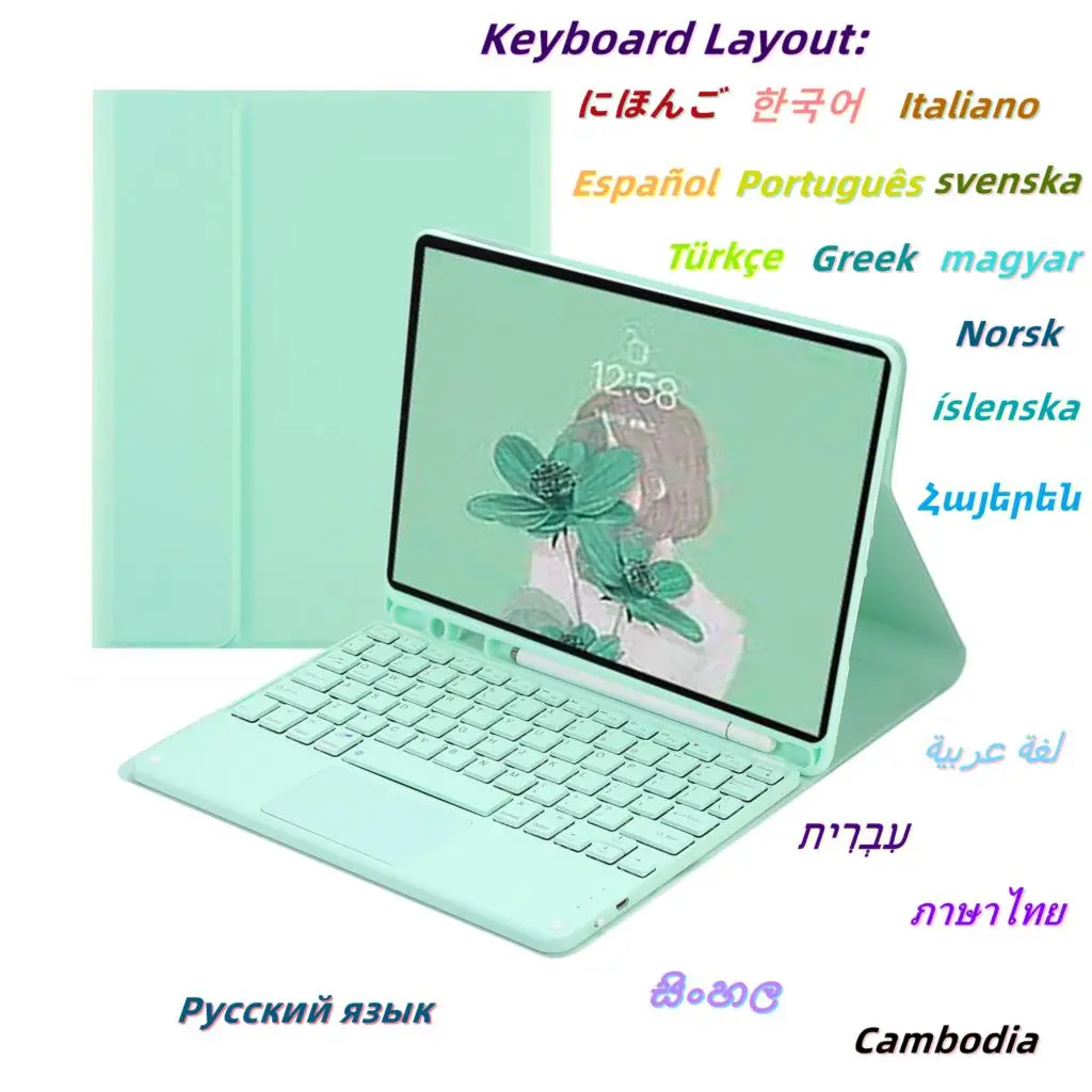 

Bluetooth Wireless Keyboard Mouse for iPad Air 4 5 Case Russian Spanish Korean Keyboard Mice for iPad Pro 11 10.5 10.2 9.7 9th