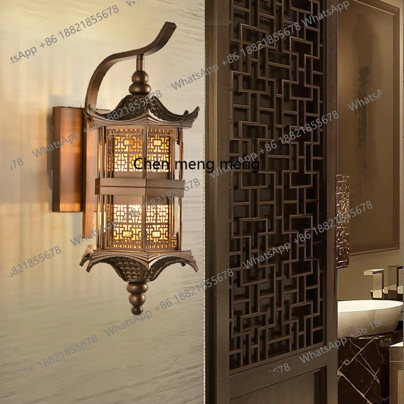 

New Chinese style wall lamp outdoor living room zen antique villa wall balcony garden lamp Chinese style