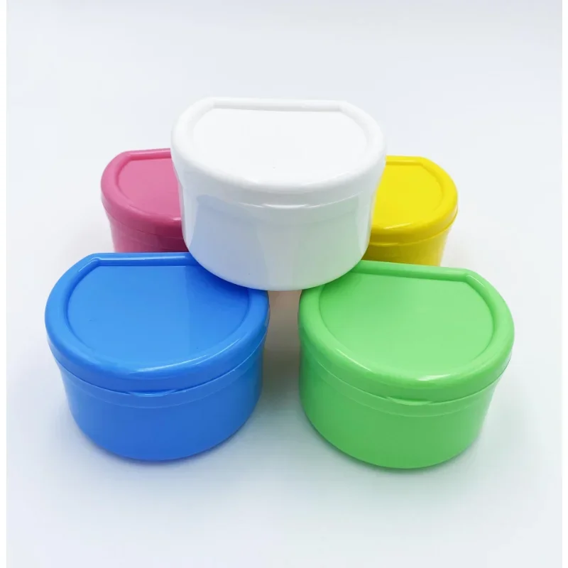 

Denture Tray Box Dental Orthodontic Retainer Box Case Plastic Teeth Container Denture Box False Teeth Protective Case