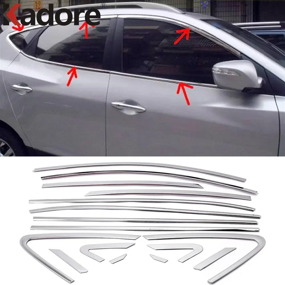 For Hyundai Tucson ix35 2010 2011 2012 Window Frame Sill Trim Up and Down Moulding Car Accessories Stainless Steel