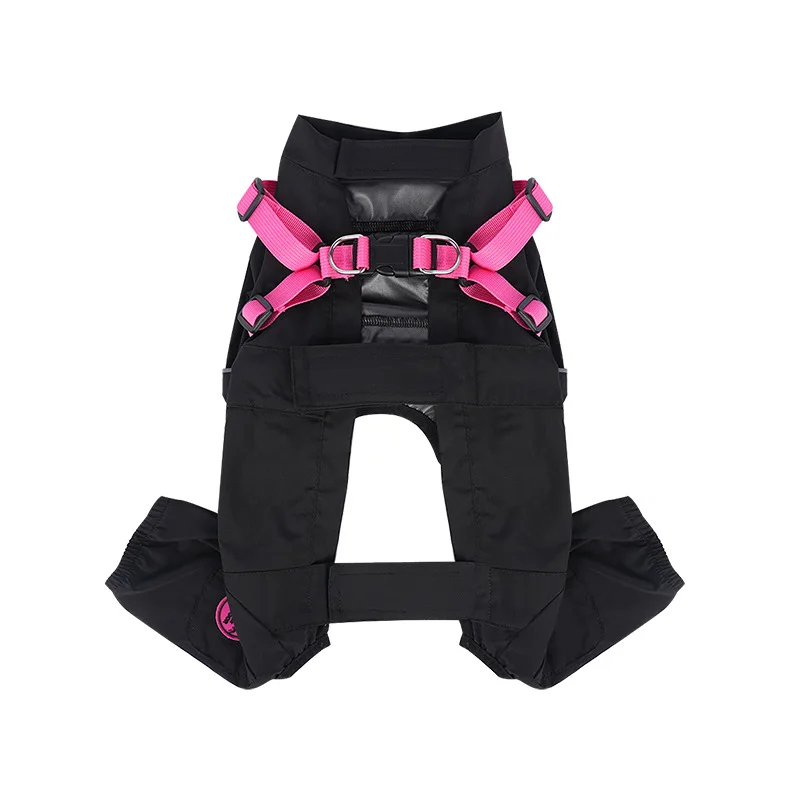Pakaian Anjing Tahan Air Jaket Keluar All-In-One Tahan Debu Tahan Kotoran Pakaian Reflektif Empat Kaki dengan Tali Kekang Terintegrasi