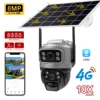 V380 デュアルレンズ 4 グラムカメラソーラー PIR 人体検出ナイトビジョン防水セキュリティビデオ IP カマラ 8MP 4K バッテリー CCTV モニター 1