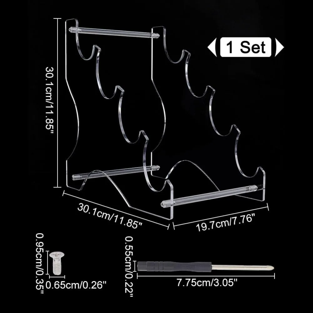 4-Tier Sword Stands 11.85x7.76x11.85 Inch Acrylic Sword Katana Holder Stands Bracket Samurai Sword Display Easels Desktop