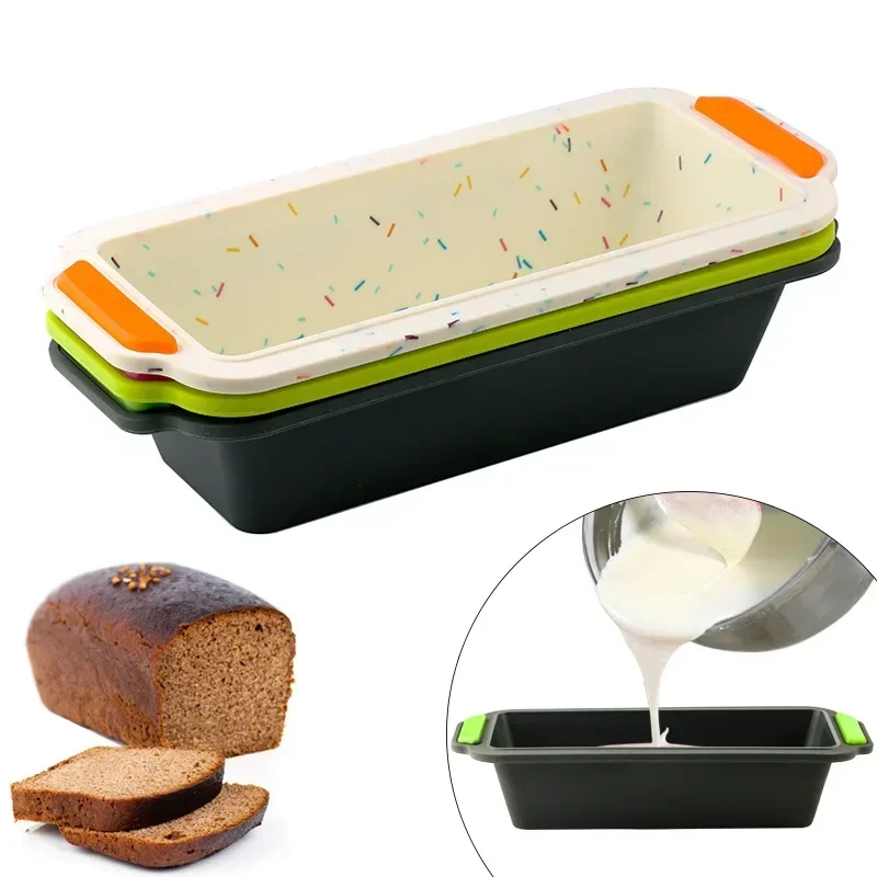 

Non-stick Baking Tools Rectangular Silicone Bread Pan Mold Toast Bread Mold Cake Tray Long Square Cake Mould Bakeware