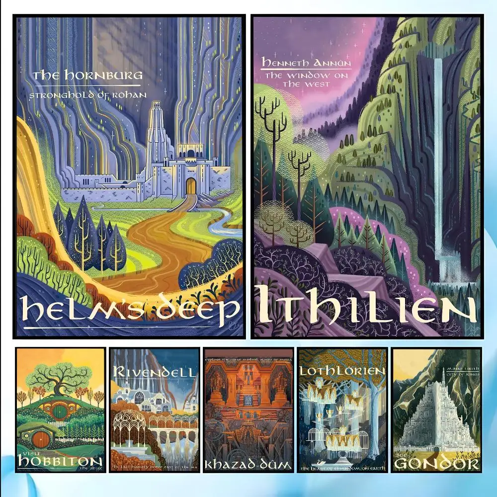 Film Mordor Castle Lord Magic Poster HD Art Sticky Wall Waterproof Home Living Room Bedroom Bar Aesthetic Decoration