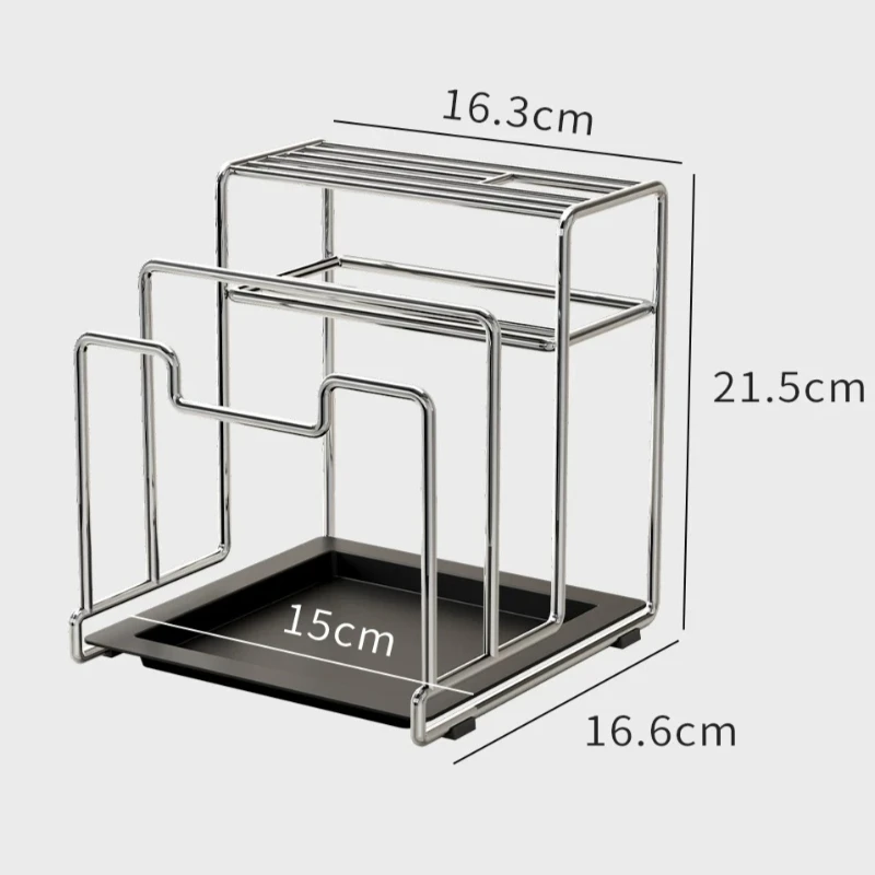 Spoon Rest Kitchen Gadgets Knife Holder Sponge Silver Storage Shelves Display Metal Organizadores De Cocina Room Accessories