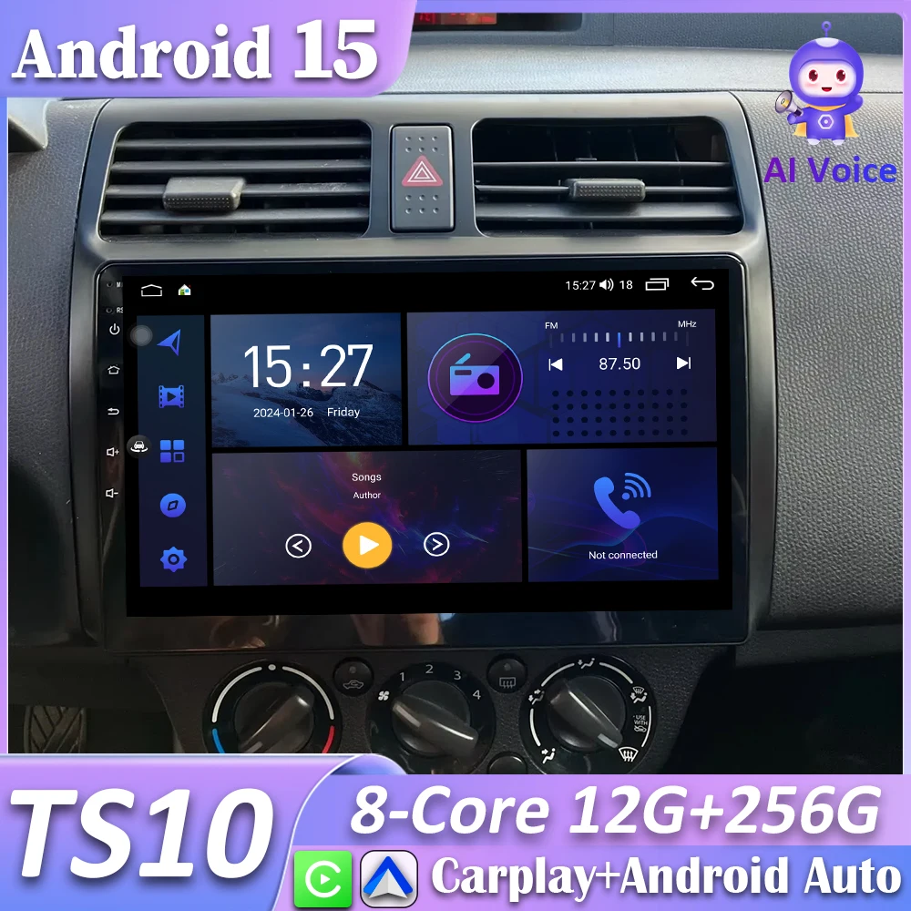 Para Suzuki Swift 2003 - 2006 2007 2008 2009 2010 Radio de coche Carplay navegación GPS Android Auto 2k Android 15 estéreo No 2din DVD