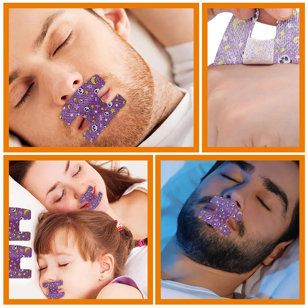 40 Sheets H-shaped Mouth Stickers Tape Breathing Tapes Strips Sleeping Skin Friendly Adhesive for Snoring Nasal Child