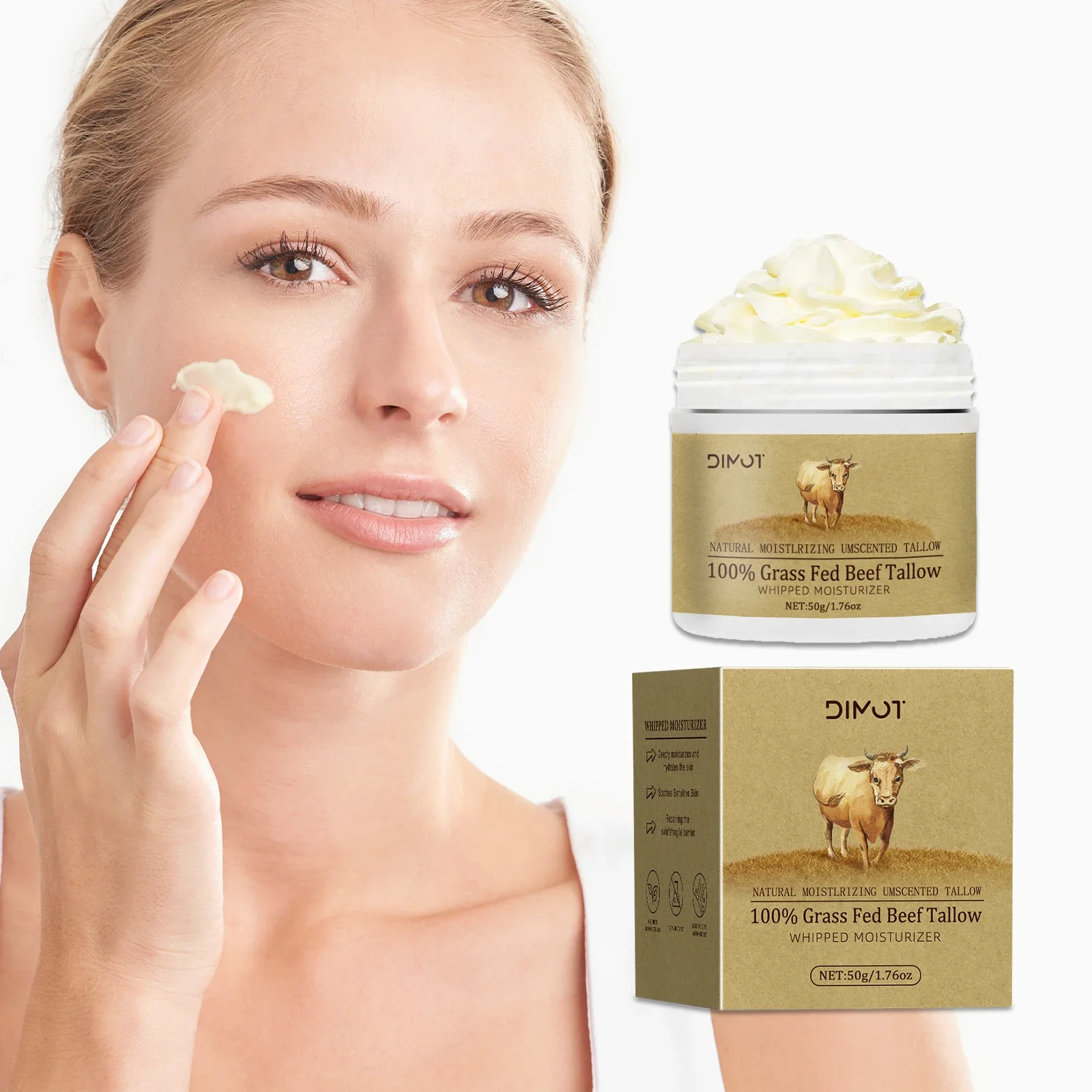 Nourishing Shea Face Cream 50g - Firms & Boosts Elasticity, Soothes Dryness & Redness, Softens Skin for Daily Repair.