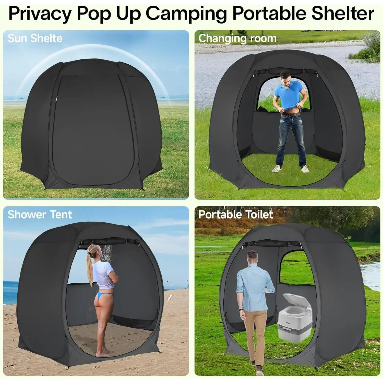 شاشة منبثقة لغرفة المنزل، مظلة للتخييم الفوري في الهواء الطلق، شرفة مأوى للشمس للفناء، الفناء الخلفي والسطح، خيمة الخصوصية