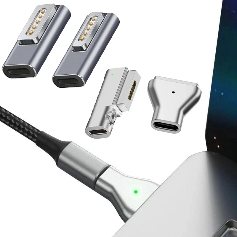 

USB C to Magnetic1 L-tip Magnetic 2 Connector Charging Adapter 100W PD Power Charger Converter Compatible with Macbook Air/Pro