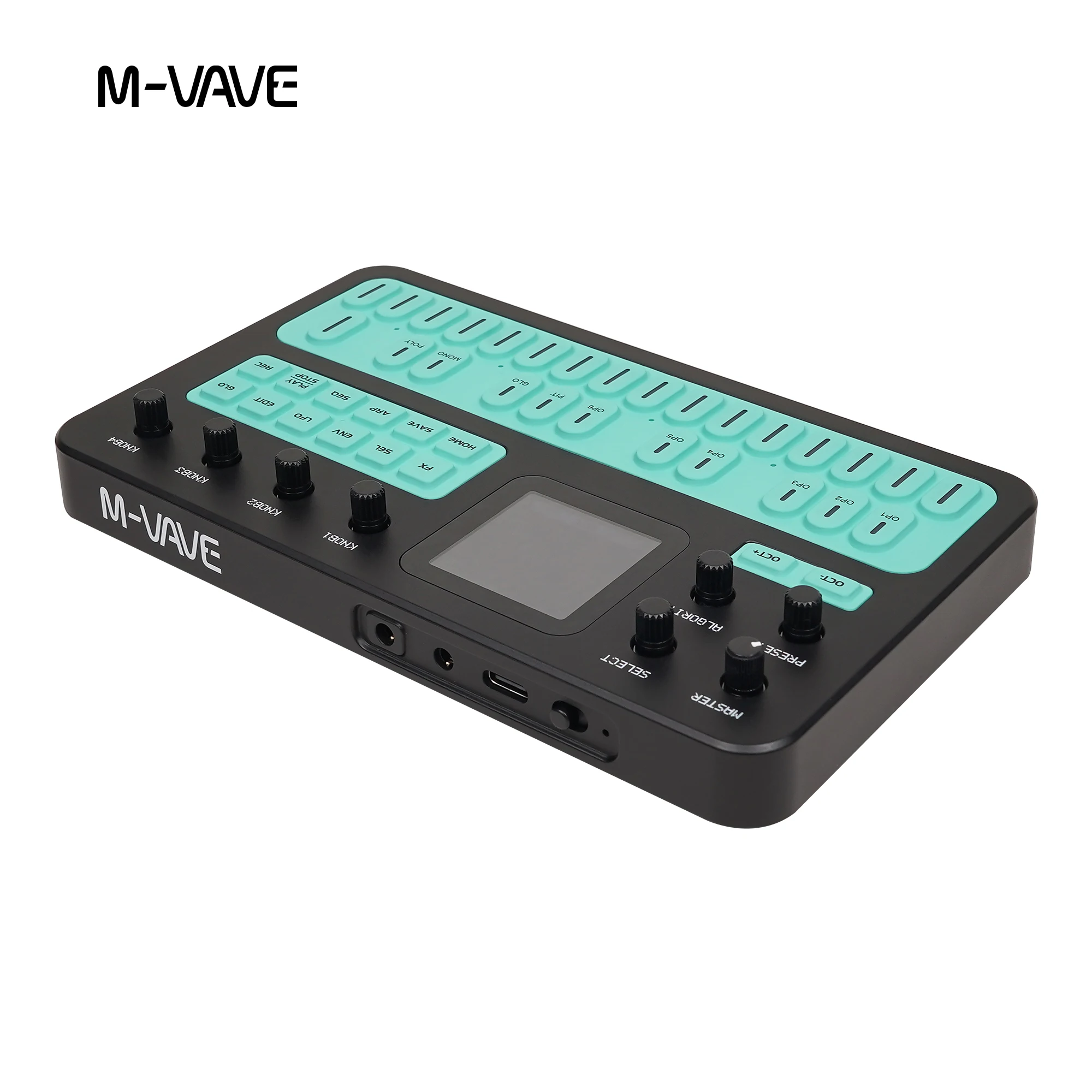 M-VAVE Digital Wave Synthesizer, Black & Mint Green Dual Color, LCD Screen, Multi Effects ARP Sequencer for Music Production view 6