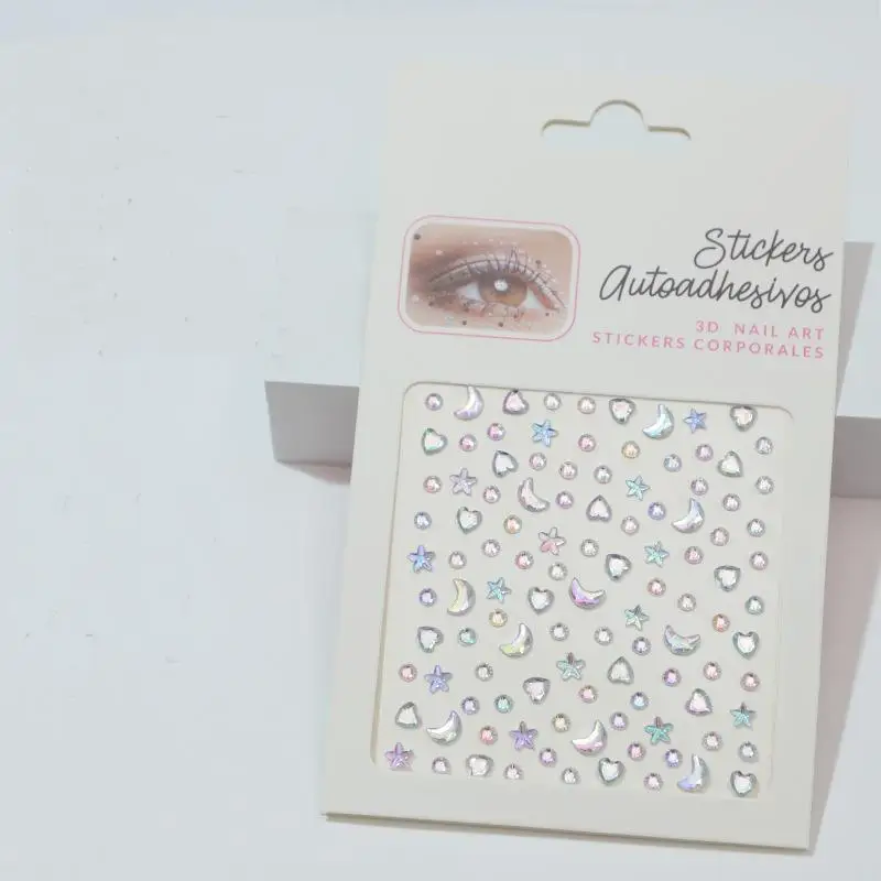 1/2pcs 3D Star Moon Heart Rhinestone Stickers Multicolor Glitter Jewels Gem Deco Sticker Aesthetic Journaling Kawaii Stationery view 6