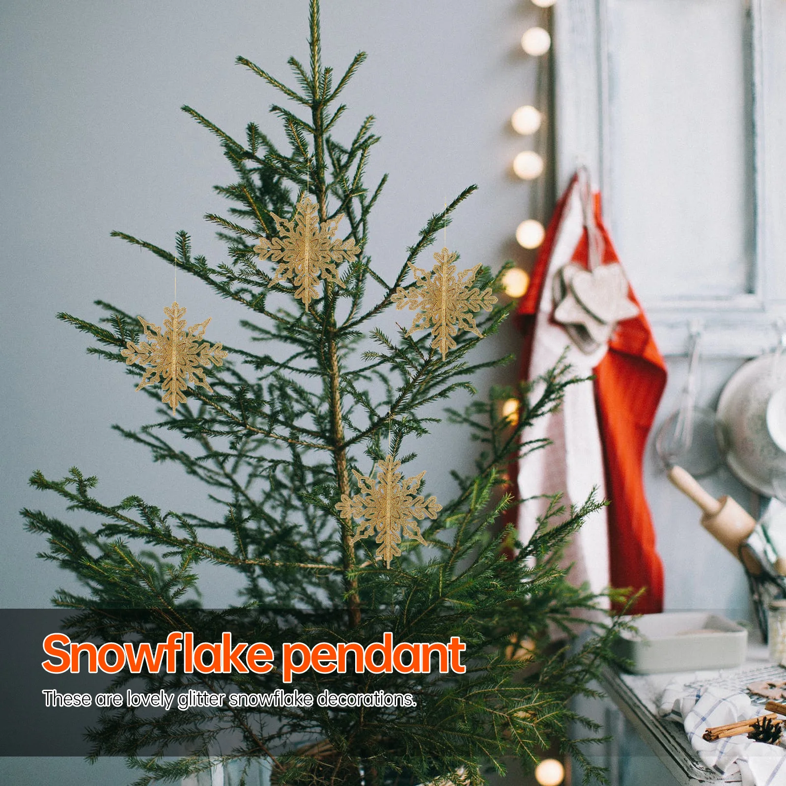 

12 Pcs Snowflake Accessories Christmas Decor Ornaments for Tree Snowflakes 10cm