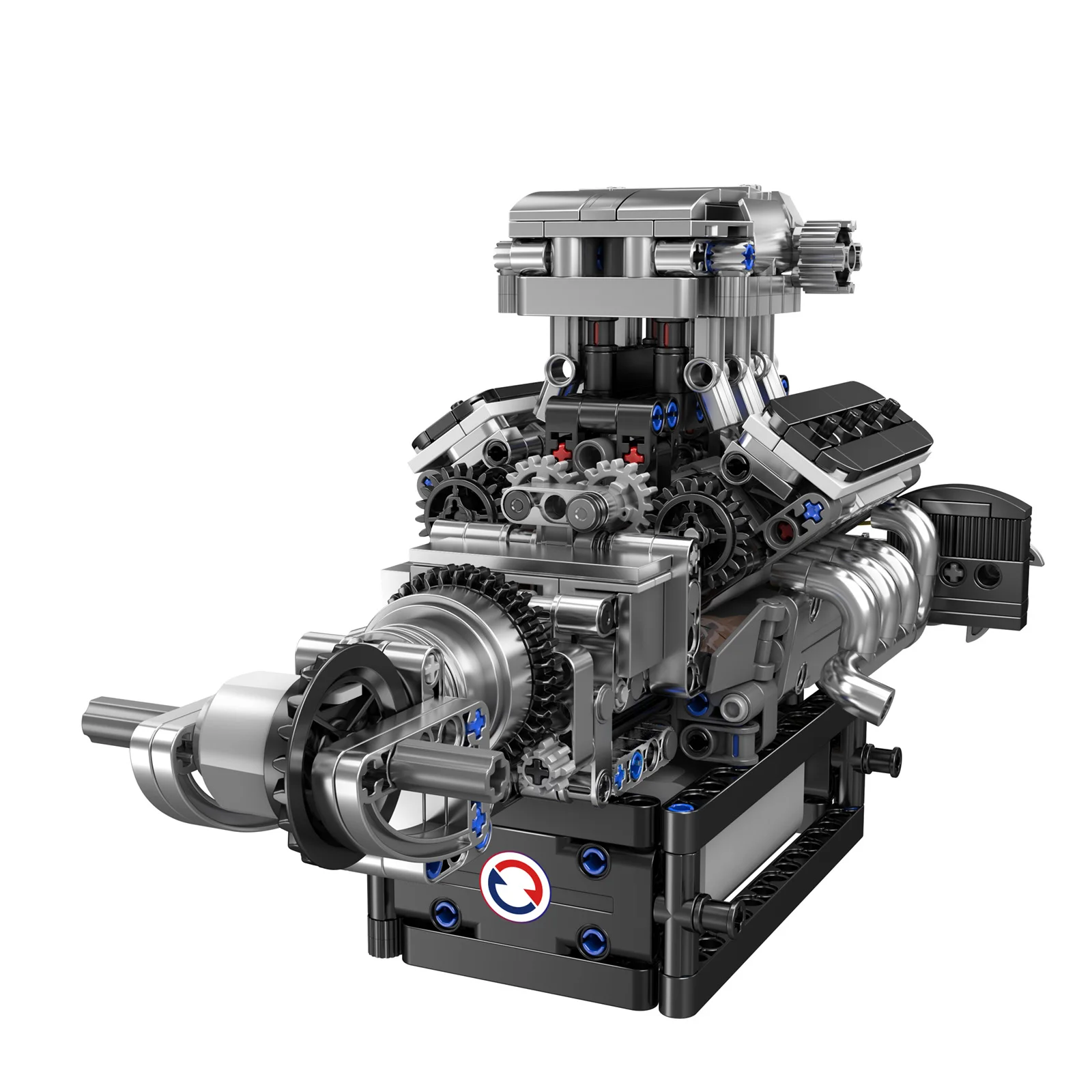 737 pezzi di mattone 10206 V8 kit modello motore che corre, batteria di combustione del motore a benzina a 8 cilindri/blocchi motore imposta STEM giocattolo regalo