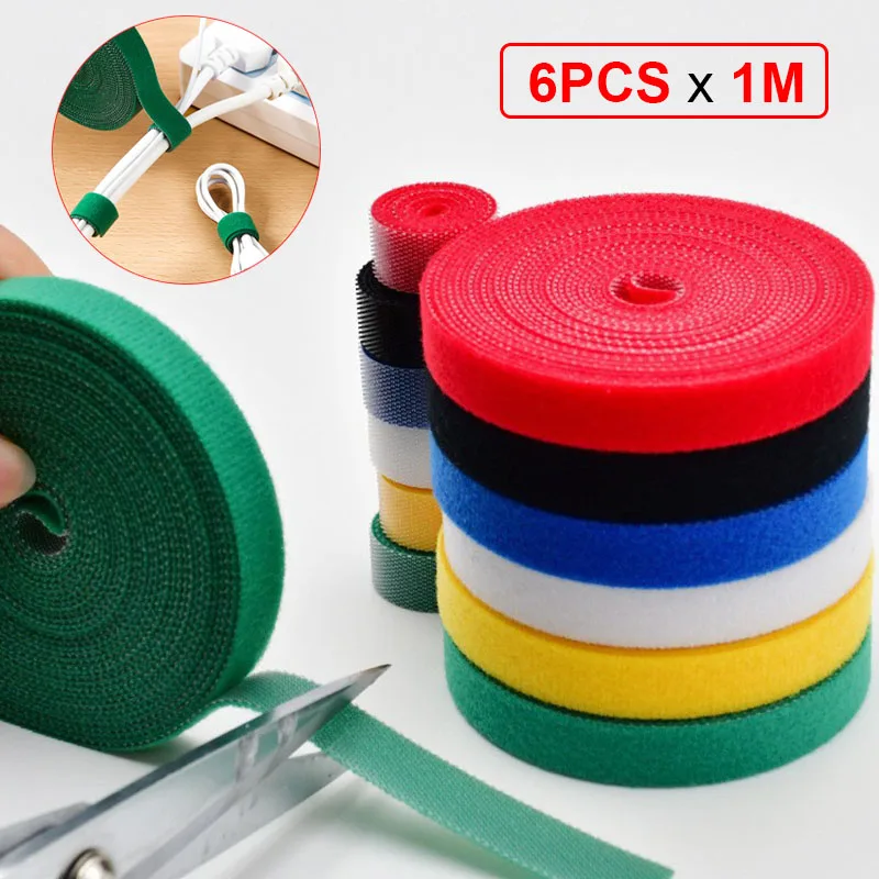 1Meters/Roll 10mm Width Cable Organizer USB Cable Winder Management Nylon Free Cut Ties Mouse Earphone Cord Cable Ties Truss Up