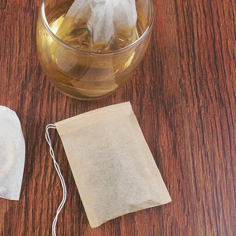 100Pcs/lot Empty Paper Tea Bags Filter Drawstring Teabags for Herb Loose Tea