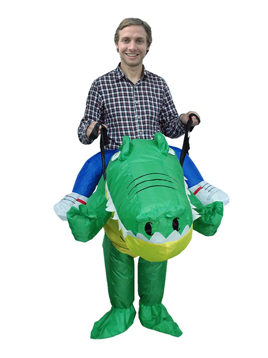 Halloween Carnival Performance Stage Catwalk Adult Cosplay Masquerade Party Funny Cartoon Riding Crocodile Inflatable Costume
