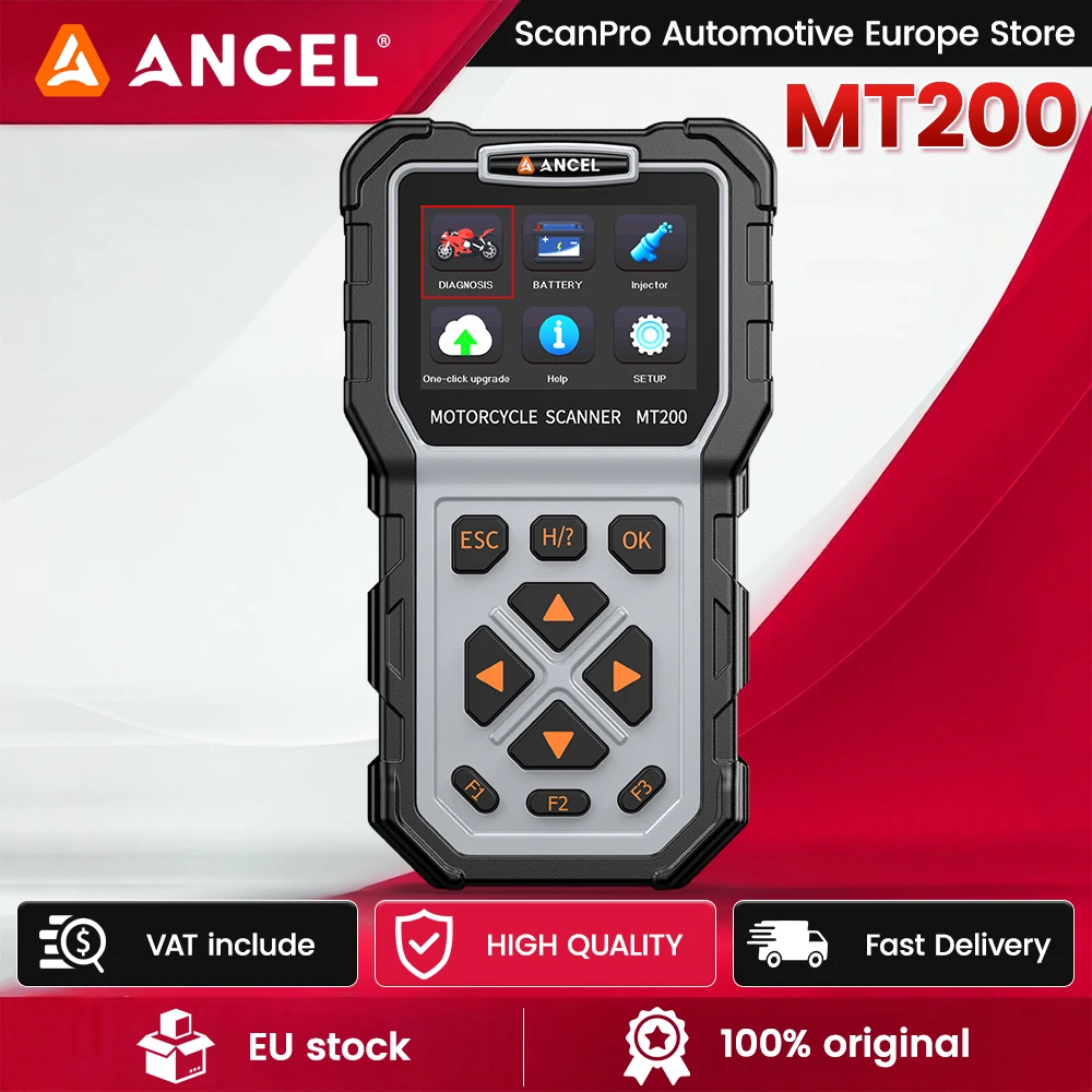 Mt200 OBD2 Motorrad-Scanner ANCEL Vollsystem-Diagnosetool Batterietest Einspritzprüfgerät OBD2-Scanner für Honda Yamaha BMW Suzuki