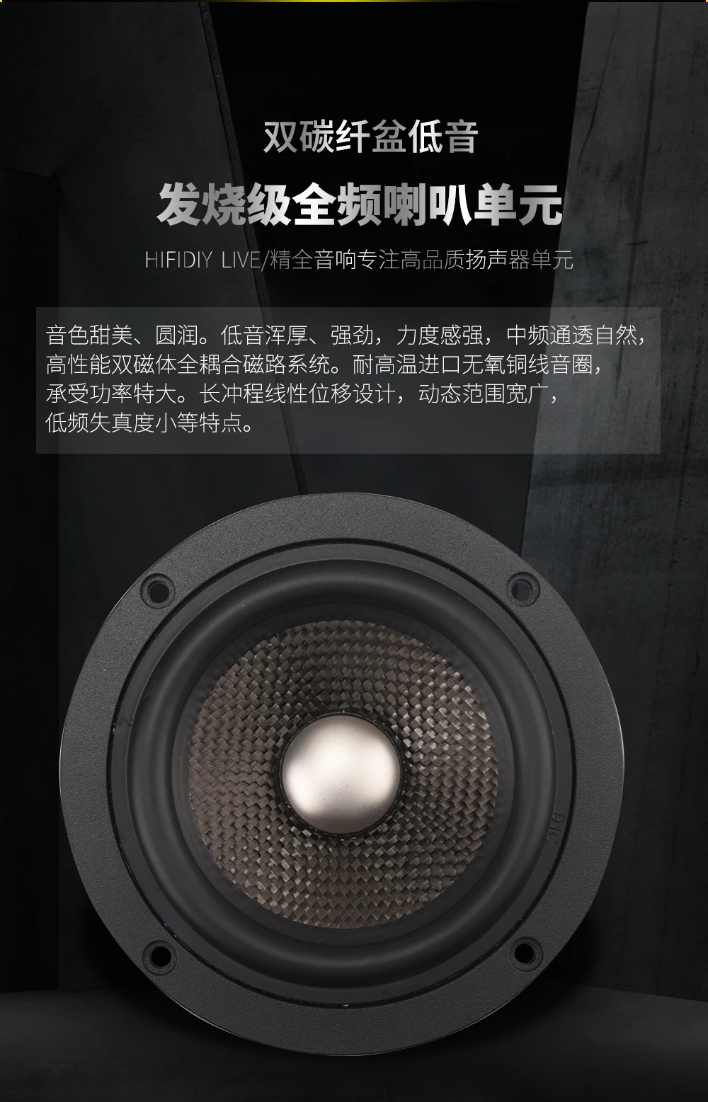 Hifi 4 Zoll 120 Titan-Film Kohlefaser-Membran Reiner Mitteltöner Vollbereichs-Lautsprechereinheit 4 8OHM 60W Midbass-Lautsprecher P4-120 – Detail 4