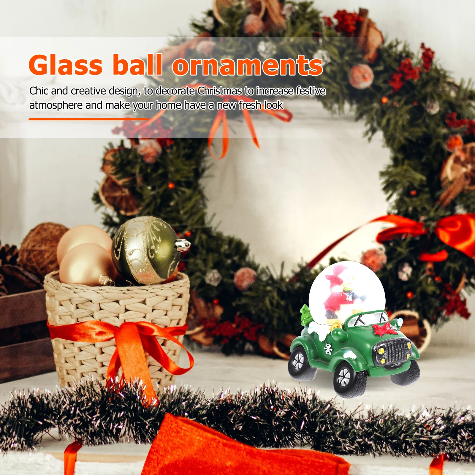 

1Pcs Xmas Crystal Ball Luminous Desktop Ornament Christmas Decoration Santa Adornment Tabletop Decor Christmas Crystal Ball