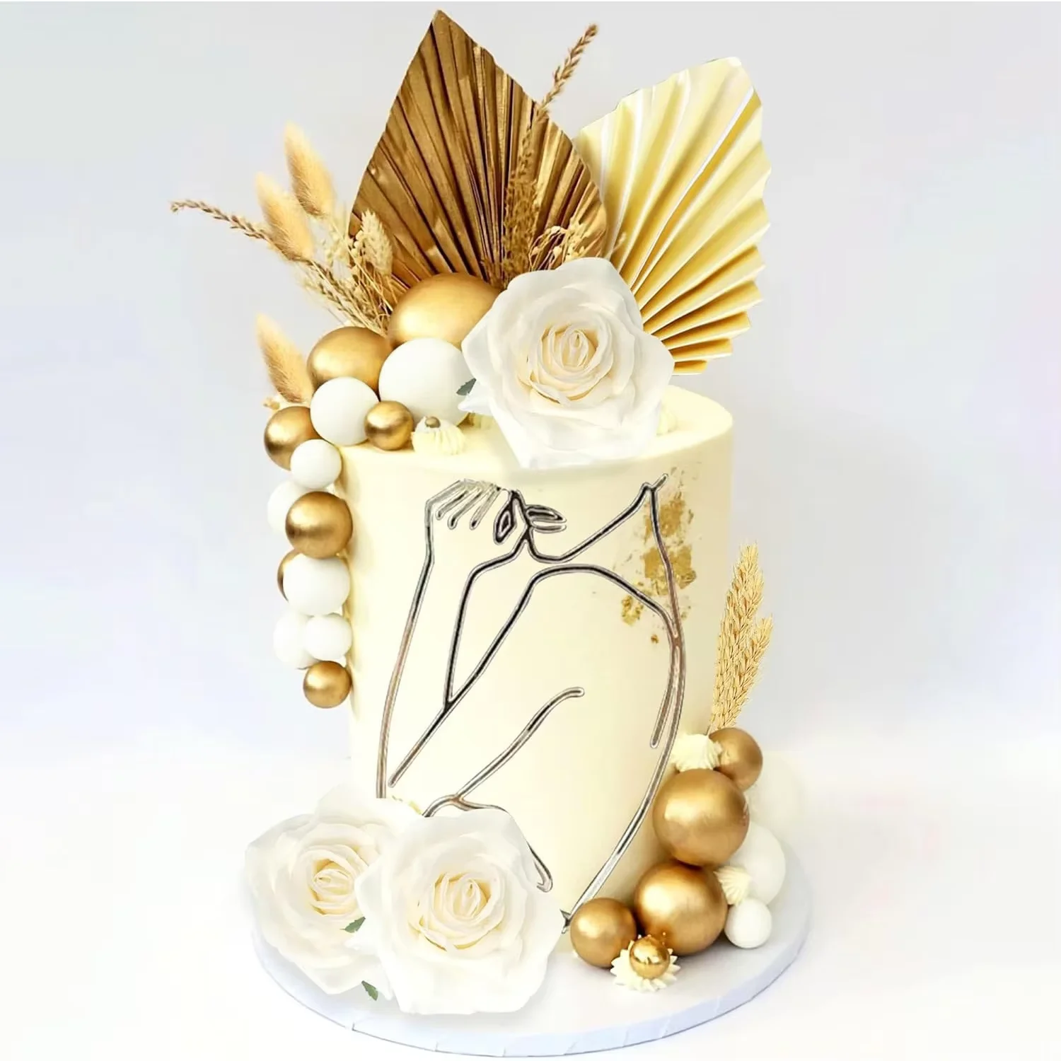 Champagne acrílico arte minimalista señora cara pastel Topper feliz cumpleaños Día de la madre Vintage Rosa flor boda pastel Toppers