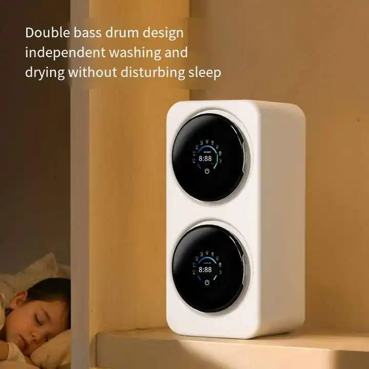 Mini Washer Wall Mounted 7L Double Bucket Baby Washing Machine Dual-Drum Freestanding Mini Washing Machine with Dryer