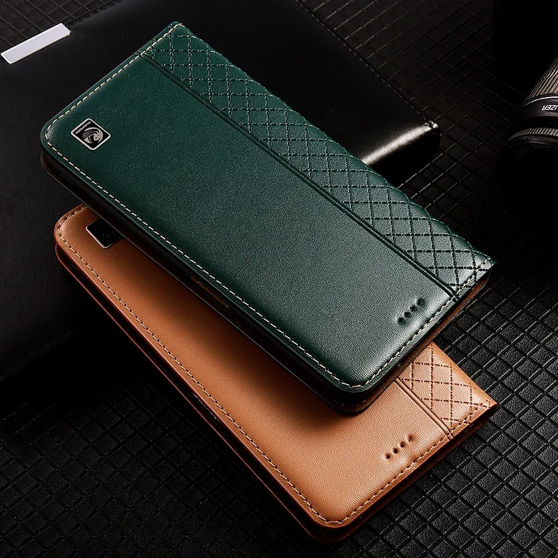 Genuine Leather Phone Cases For Xiaomi Poco M2 M3 M4 M5 M5s M6 M7 Pro Plus Flip Cover Wallet With Card Slot
