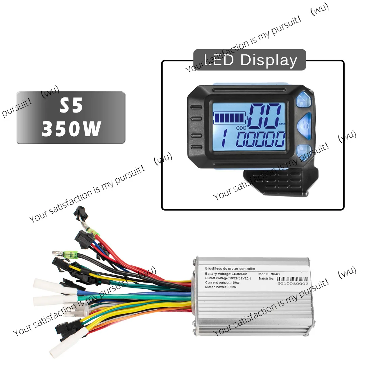 

Electric Instrument Controller S5 24V-48V 250W 350W 500W Electric Scooter Intelligent LCD Meter